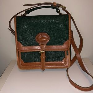 Vintage Pebbled Leather Messenger Bag